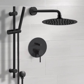 Shower Faucet Matte Black Rain Shower System with Handheld, Rain Shower Head, Shower Faucet Set Remer SFR85